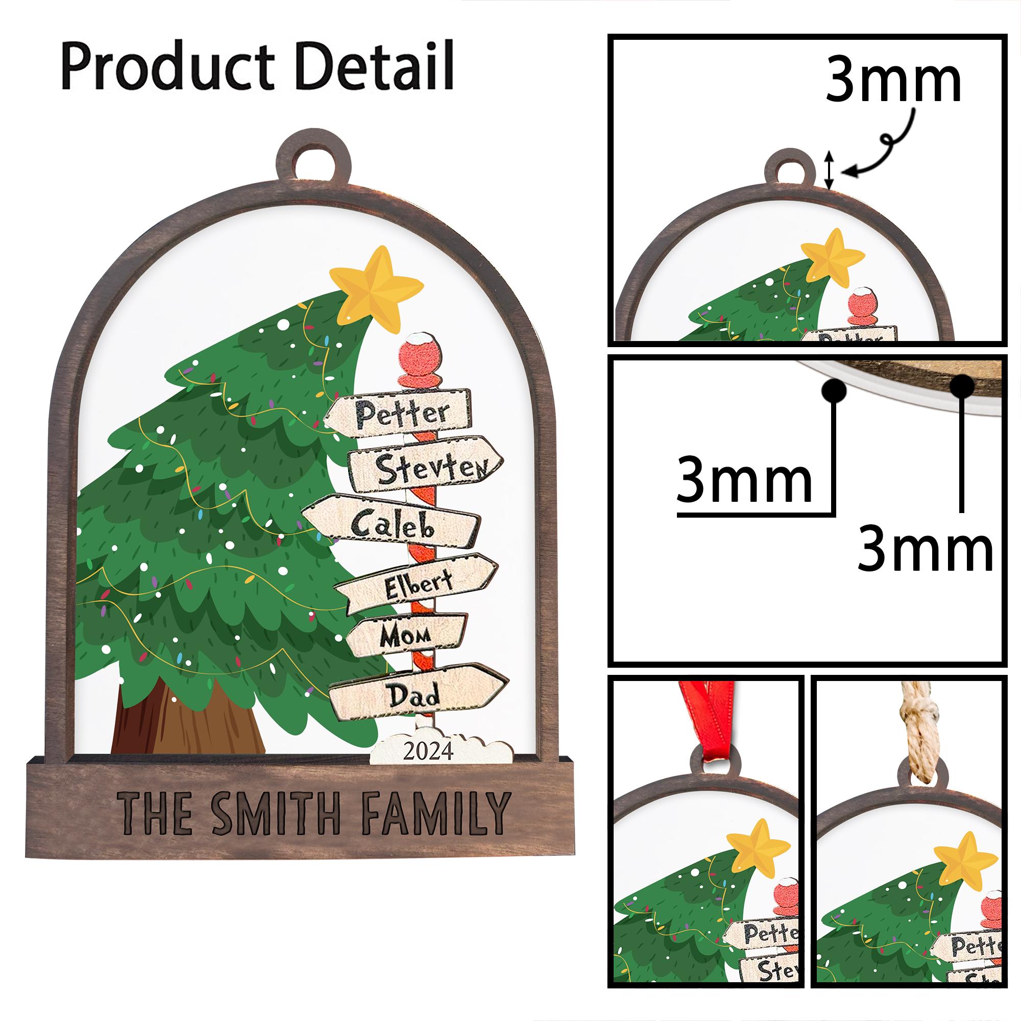 Personalized Family Christmas Ornament 2024, Christmas Ornament Gift, Custom Family Name Christmas Ornament, Christmas Tree Decoration
