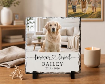 Personalized  Pet Memorial Stone, Pet Loss Gift, Dog Memorial Gift, Pet Sympathy Gift, Cat Bereavement Photo Gift, Memorial Photo Plaque