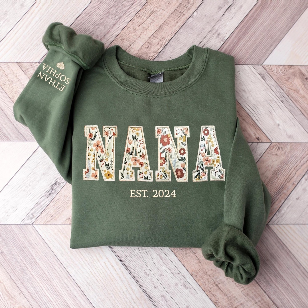 Grandma Nana Pattern Print Women Off Shoulder Sweatshirt