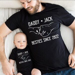 Personalized Dad And Son Shirt, Cute Matching Son Dad and Baby Matching Shirts, Fist Bump, Matching Shirt Father and Son, Father&#39;s Day Gift