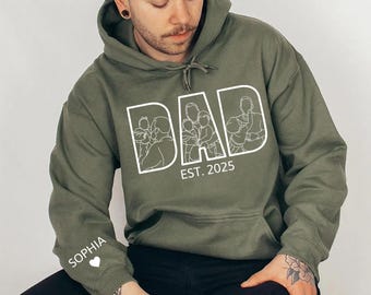 Custom Dad Shirt Portrait From Photo, Personalized Dad Photo Outline Shirt, Custom Photo Shirt For Dad, Father's Day Shirts, Papa Shirt Gift