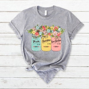 Personalized Great Grandma Tshirt, Great Grandma To Be Est Shirt with Custom grandchild names, Mom Grandma Great Grandma Custom Tee Shirt