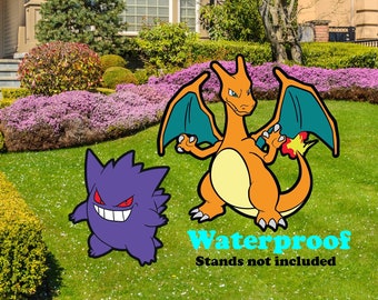 Pokemon Cutouts, Charizard, Gengar, Pokemon Yard Signs, Pokemon Background, Pokemon Party Theme, Pokemon Event