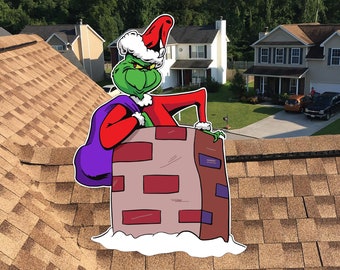 Grinch Cutout, Grinch Christmas, Grinch Chimney Cutout, Grinch Yard Sign