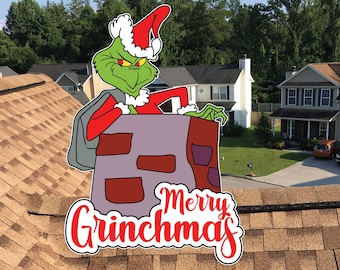 Grinch Cutout, Grinch Christmas, Grinch Chimney Cutout, Grinch Yard Sign