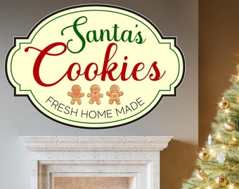 Christmas Sign, Santa Claus Sign, Santa Cookies Sign