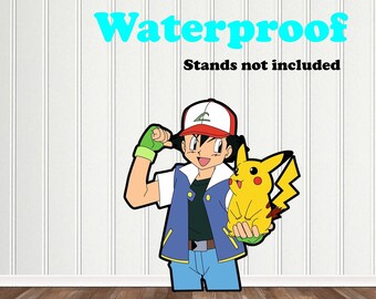 Pokemon Cutouts, Ash Ketchum, Pikachu, Pokemon Yard Signs, Pokemon Background, Pokemon Party Theme, Pokemon Event