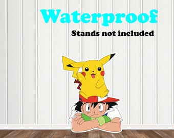 Pokemon Cutouts, Ash Ketchum, Pikachu, Pokemon Yard Signs, Pokemon Background, Pokemon Party Theme, Pokemon Event