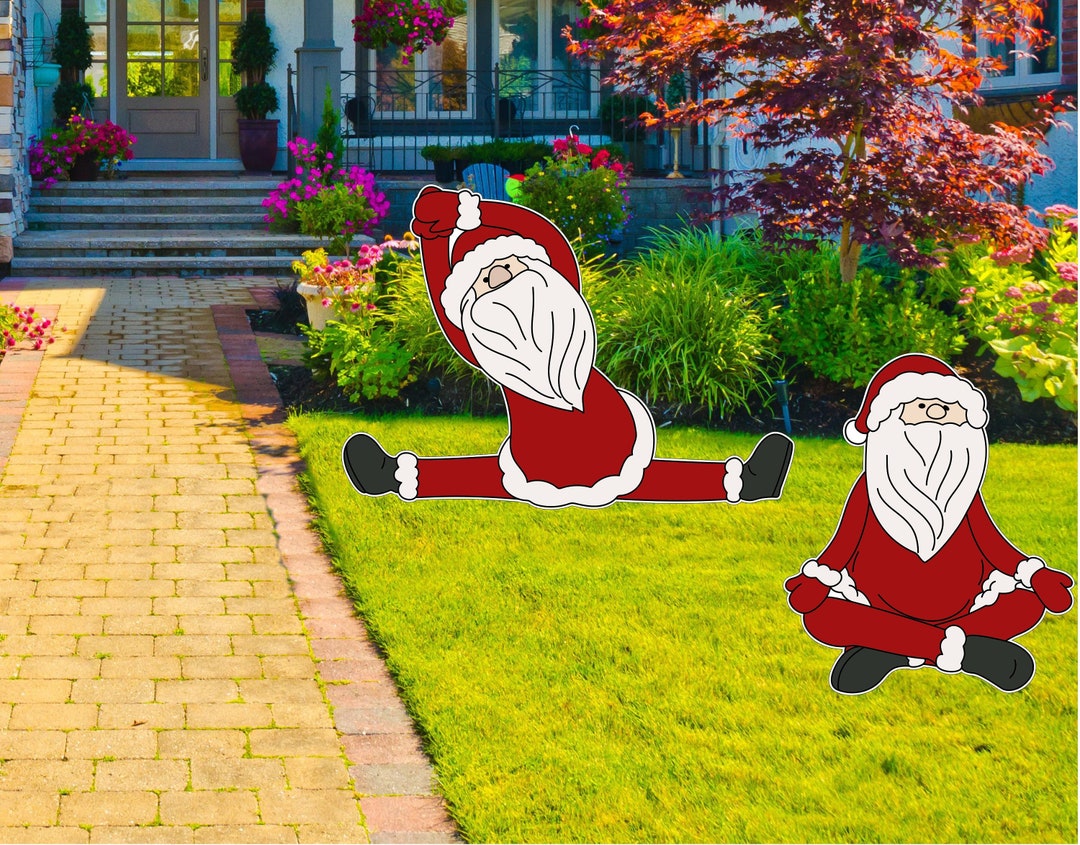 Santa Cutouts Santa Claus Cutouts Santa Yoga Cutouts - Etsy