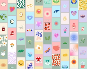 Danish Pastel Prints, Trendy Wall Collage Kit (Digital Download)