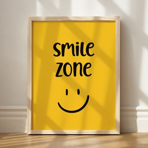 Smiley Print, Trendy Wall Art, Smiley Face, Girls Bedroom Decor, Dorm Decor, Trendy Prints, Gift Idea, Smiley Poster, Digital Download