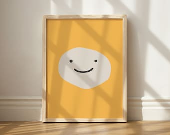 Trendy Smiley Face Print: Retro Dorm Decor (Digital Download)