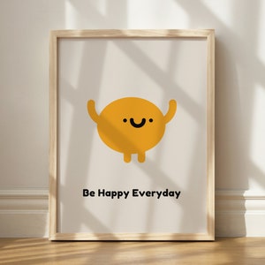 Smiley Print, Trendy Wall Art, Smiley Face, Bedroom Decor, Dorm Decor, Trendy Prints, Gift Idea, Adorable, Smiley Poster, Digital Prints