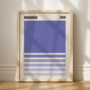 Purple Bauhaus Poster, Bauhaus Wall Art, Mid Century Art, Exhibition Poster, Geometric Wall Art, Abstract Wall Art, Digital Download