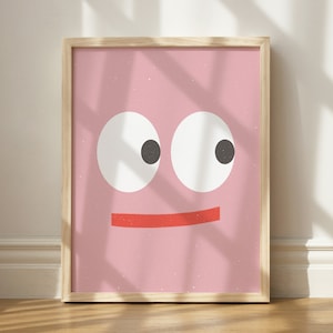 Smiley Face Nordic Print: Playful Wall Art (Digital Download)