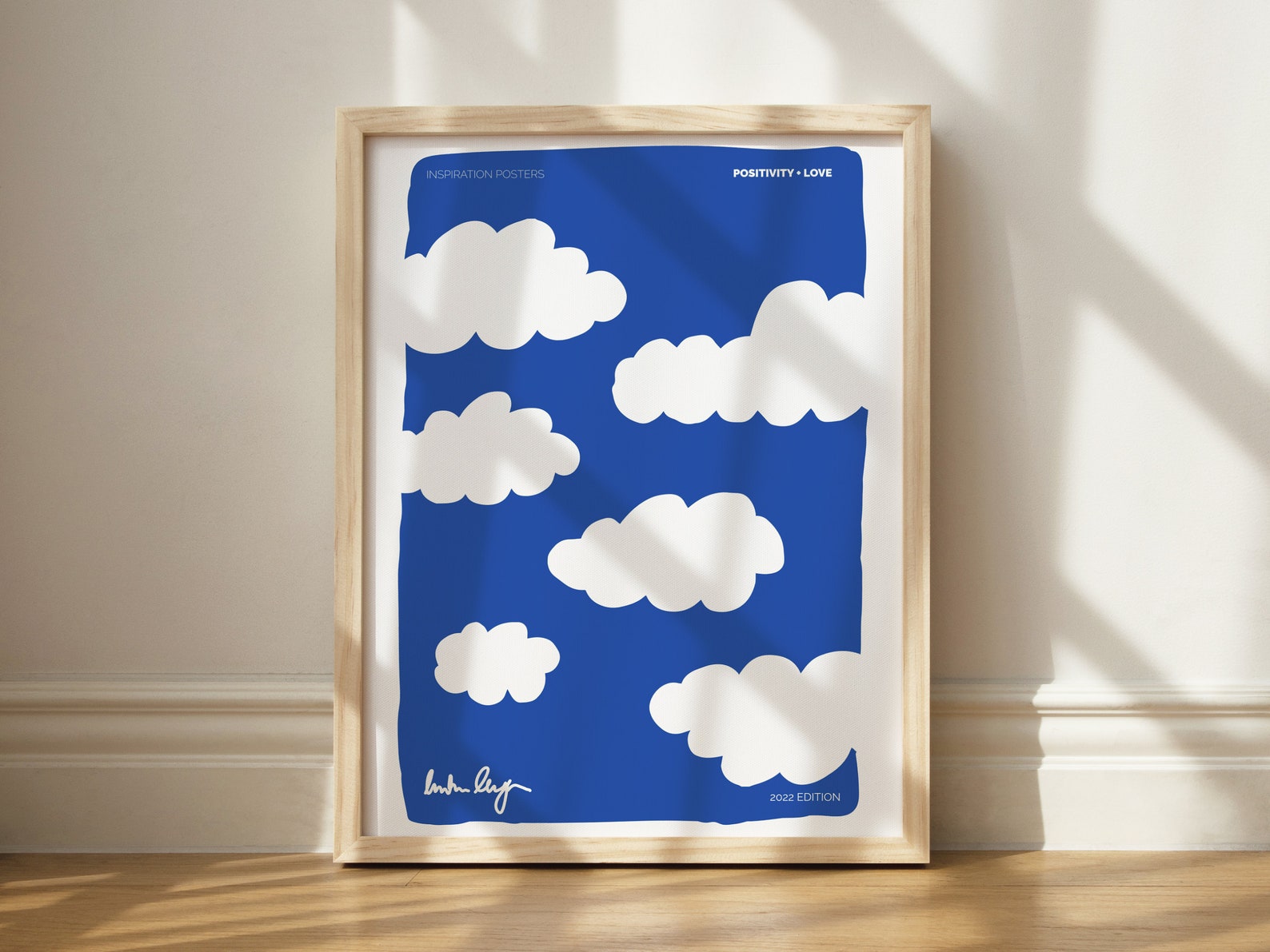 Clouds Art Print Navy Blue Wall Art Navy Wall Art Trendy Etsy