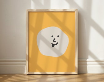 Trendy Smiley Face Print: Retro Dorm Decor (Digital Download)
