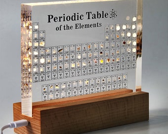 Personalized customized carving element periodic table display, chemical enthusiast gifts, acrylic chemical element periodic table