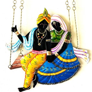 Radha Krishna Metal Wall Art Decor