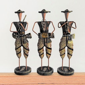Indian Handicraft Tribal Mem Musician, Wrought Iron Craft Traditional Indian Decor