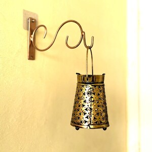 Set of 4 Pcs - Indian Handmade Metal Hanging Lamp with Clamp
