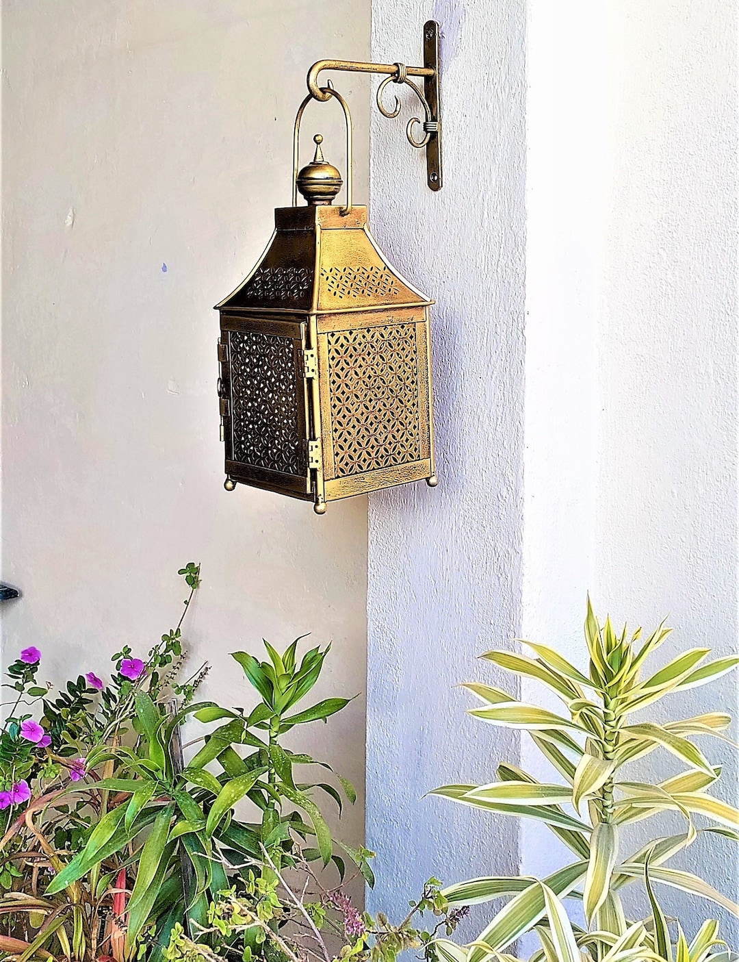 Large Handmade Metal Hurricane Lantern With Hook/clamp Etsy