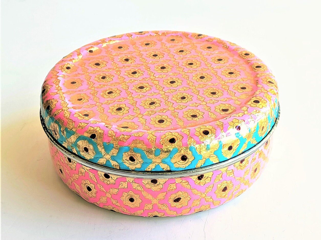 Minakari Steel Box Food Canister Box Handmade Dabba Set of Etsy