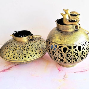 Antique Lantern, Vintage Lantern, Candle Holder Lamp, Set of 2 Pcs