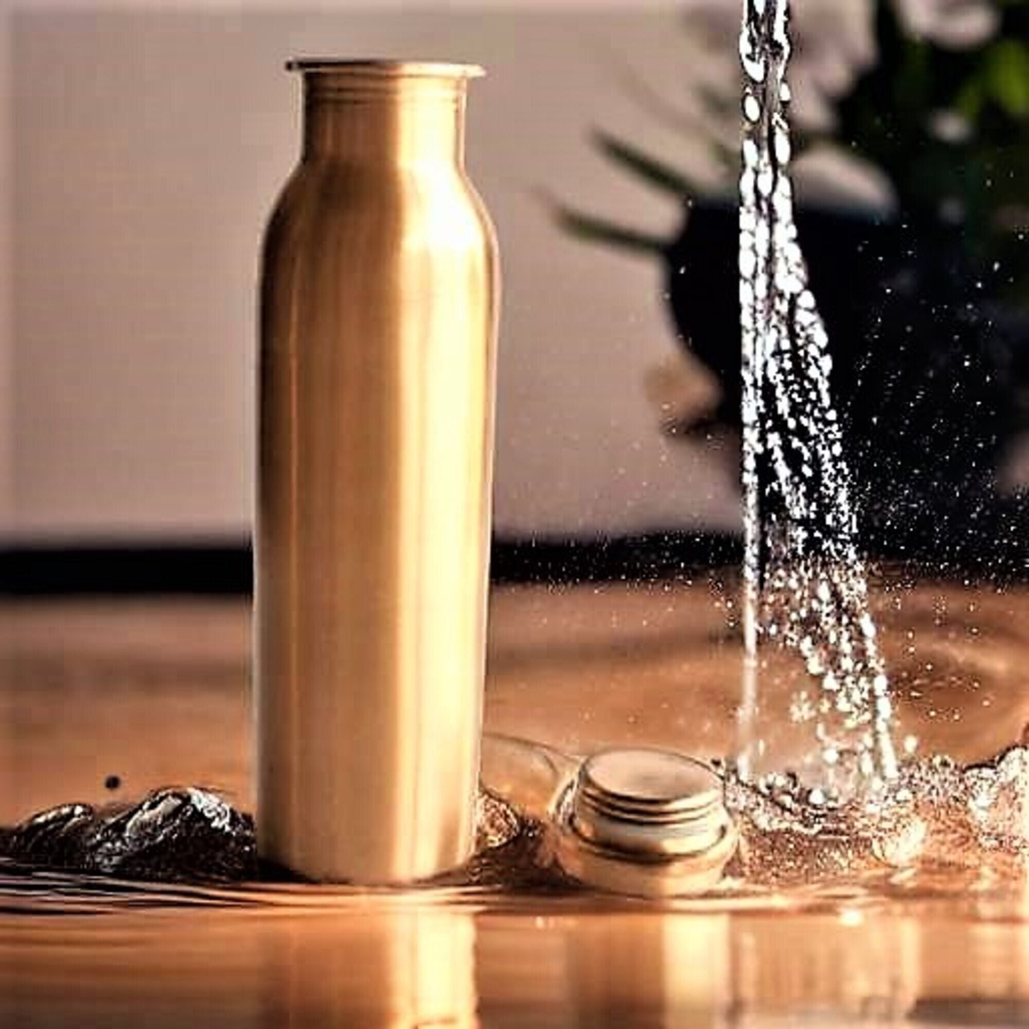 Borraccia In Rame Puro PR International – 900 Ml, Stile Ayurvedico, Finitura Lucida