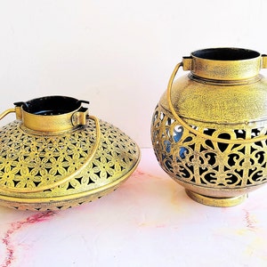Antique Vintage Lantern, Candle Holder, Set of 2 Pcs