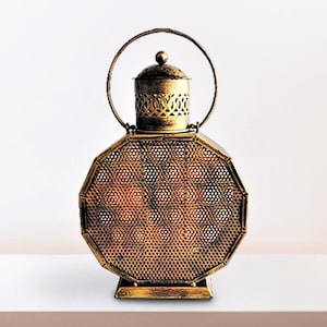 12 Inch Candle Holder, Indian Vintage Handmade Lantern, Antique Hurricane Lamp, Tea Light Holder