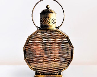 12 Inch Candle Holder, Indian Vintage Handmade Lantern, Antique Hurricane Lamp, Tea Light Holder