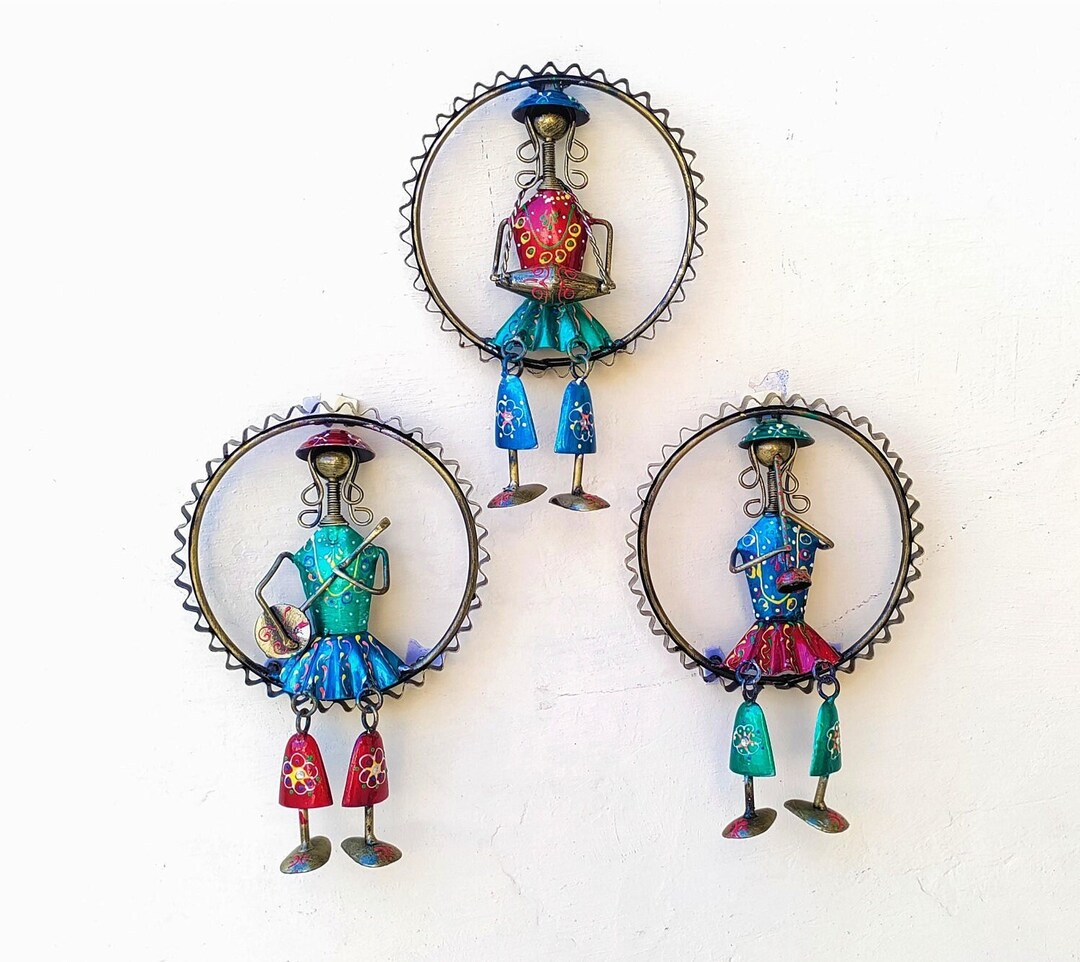 Buy Handmade Metal Musicians Wall Art, Indian Handicraft Luxury Décor