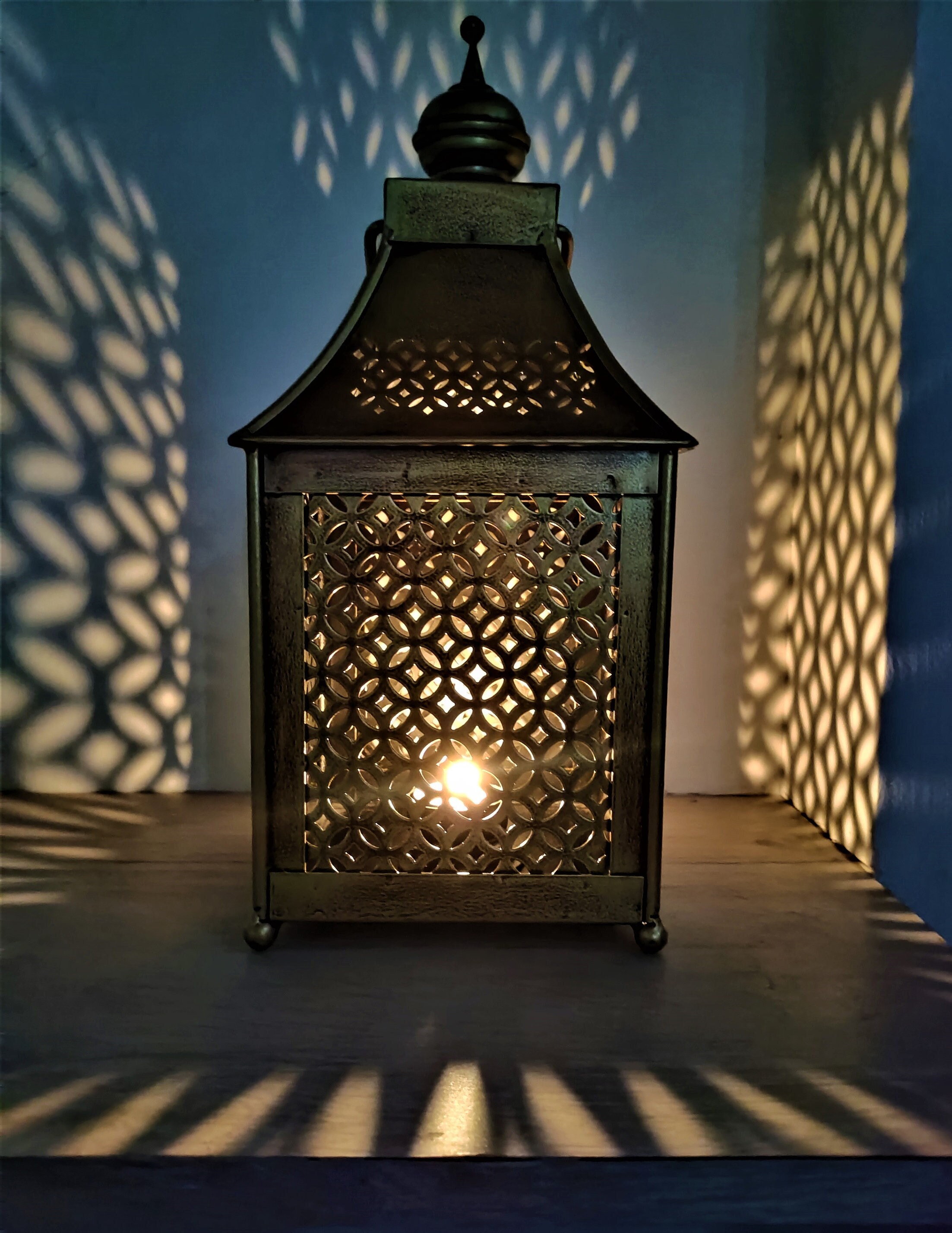 Indian Vintage Lantern, Handmade Metal Lantern, Patio Decor