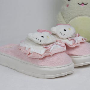 Sanrio Hello Kitty Plush Slippers Cartoon Doll Stuffed Animal Plushie Gift Home Decoration
