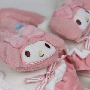 Sanrio My Melody Plush Slippers Cartoon Doll Stuffed Animal Plushie Gift Home Decoration