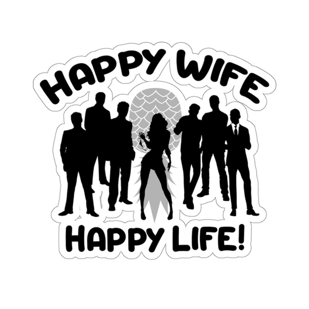 Swinger Lifestyle Sticker Happy Wife Happy Life Upside Down