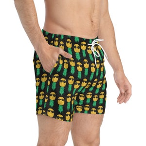 Swinger Lifestyle Upside Down Pineapple Men&#39;s Swim Trunks, Swinger Lifestyle Men&#39;s Swim Trunks, Sharing is Caring, Swinger Symbol Gift