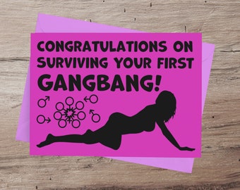 Swinger Lifestyle Survived First Gangbang Printable Greeting Card Gag Gift. For Your Hotwife or Vixen Instant Download 4x6 5x7 & 5.5x8.5