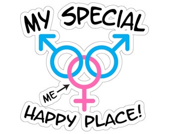 Swinger Lifestyle MFM Threesome Sticker, Happy Place, Swinger Couple Threesome Sticker, Shared Wife Sticker, Hotwife MFM Threesome
