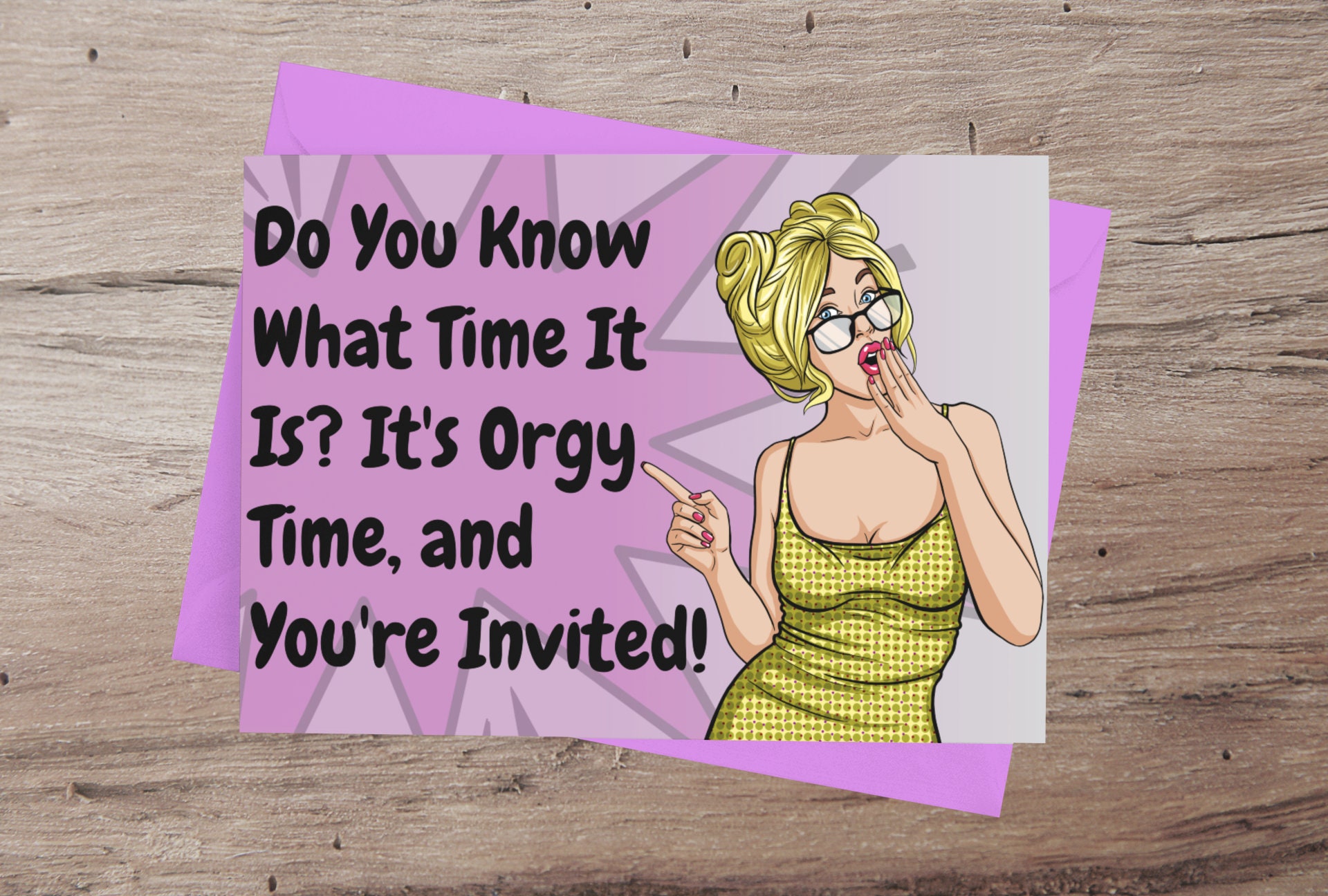 Swinger Lifestyle Printable Greeting Card Orgy Invitation photo