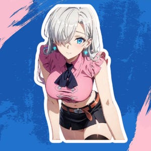 Elizabeth Liones from Seven Deadly Sins | Anime Waifu Sticker on Durable Vinyl, Bubble-Free Application, High Opacity, Perfect for Fans