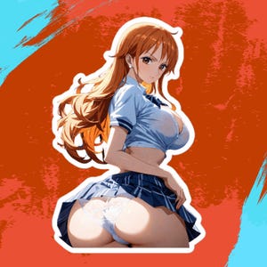 Nami One Piece Waifu Sticker, Matte, Bubble-Free Application, different sizes