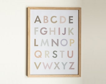 ABC-Poster, Poster Alphabet, A3, genderneutral, Buchstaben, Kinderzimmer