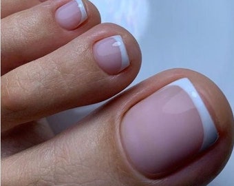 Prensa de dedos en las uñas punta francesa pedicura rosa / - Etsy España