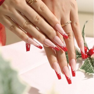 Press on Nails Christmas french elegant false nails art fake nails set long Stiletto Medium Sweater Almond Square Short Coffin Balerina