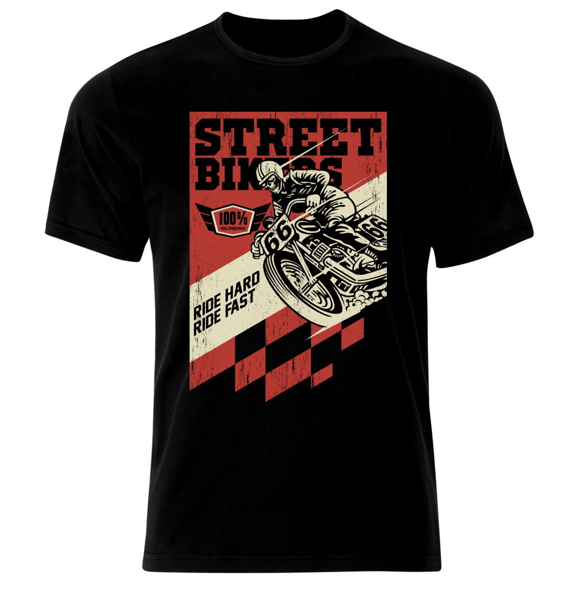 Biker Motorbike Rider Rock Motorcycle Cafe Racer Speedway Skull Chopper Motocross Motorrad Moto T-Shirt