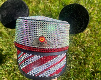 Christmas Candy Cane Mickey Mouse Conductor Hat