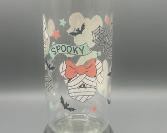Spooky mummy glass tumbler