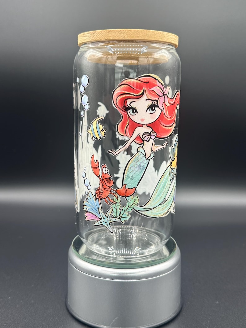 The Little Mermaid glass tumbler image 1